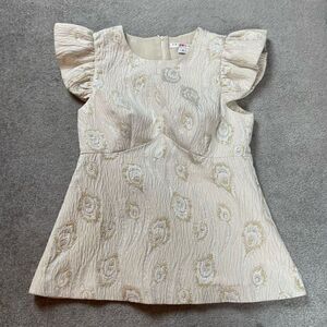 NWOT Trina Turk Women’s Size 6 Tan Paisley Baby Doll Top Blouse Back Zipper